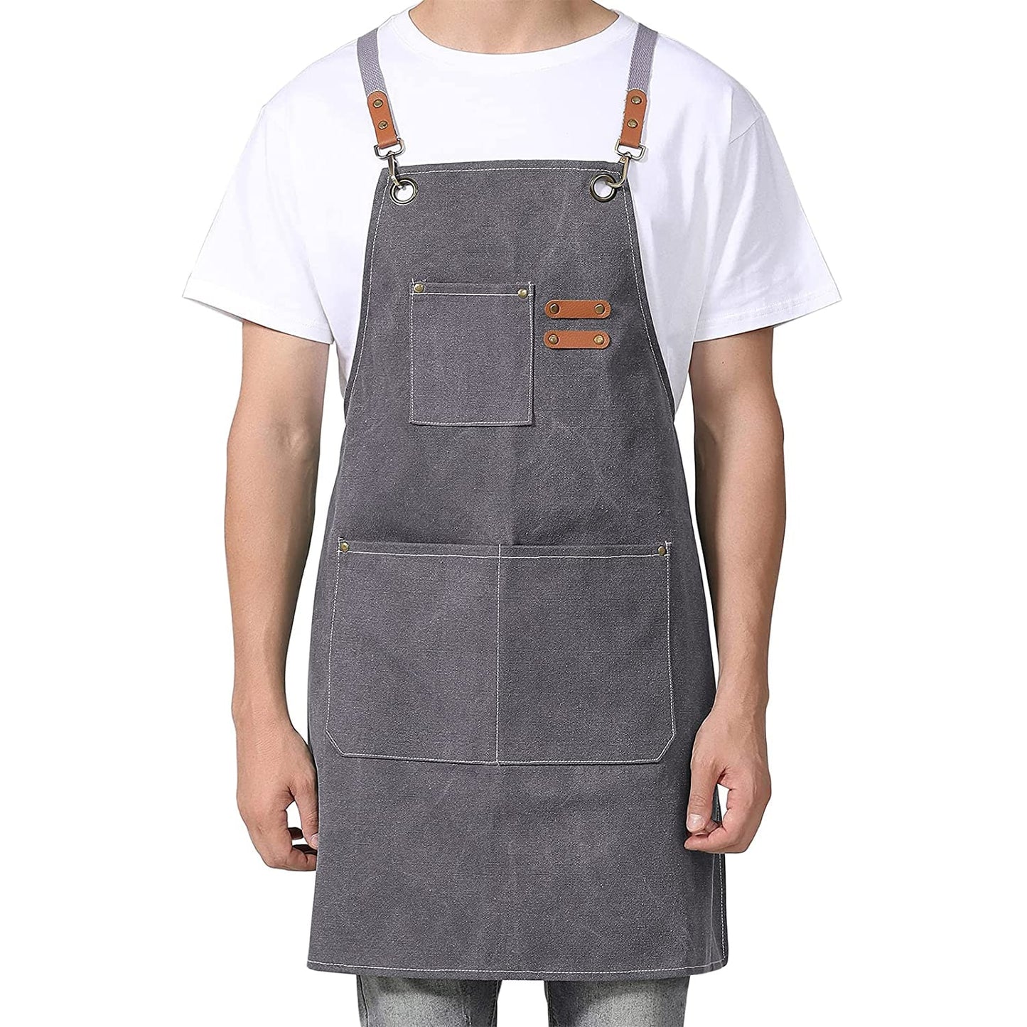 Tablier de Cuisine Homme Chef Gris