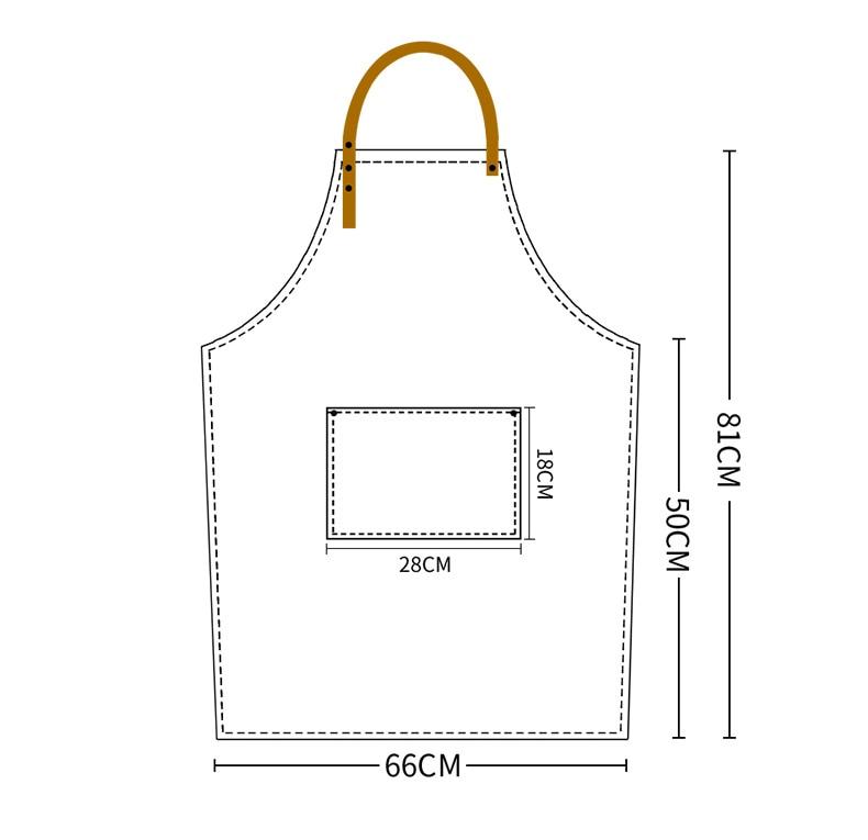 Dimensions tablier de cuisine beige