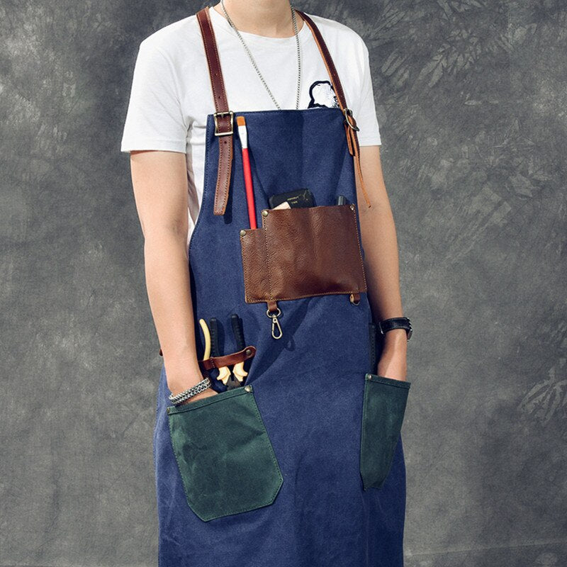 Tablier Jean et Cuir