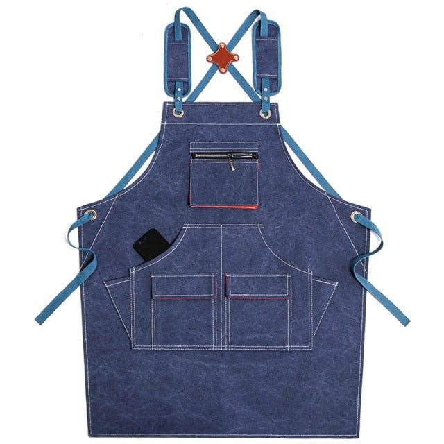 Tablier d'atelier bleu