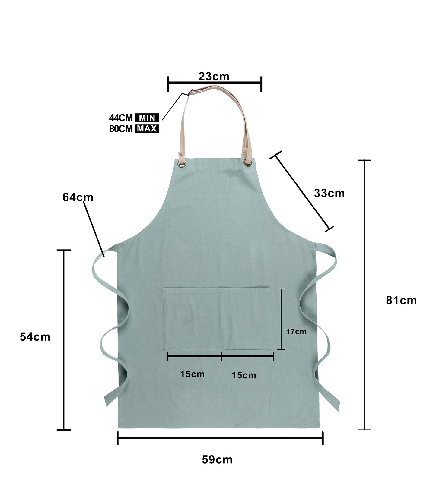 Dimensions tablier cuisine ajustable