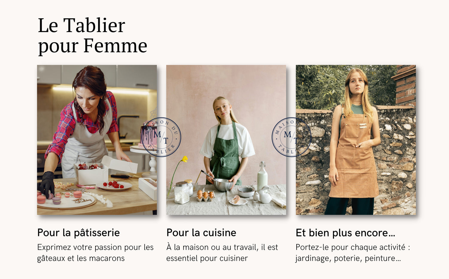 Tablier de Cuisine Femme Original  Maison-du-Tablier – Maison du