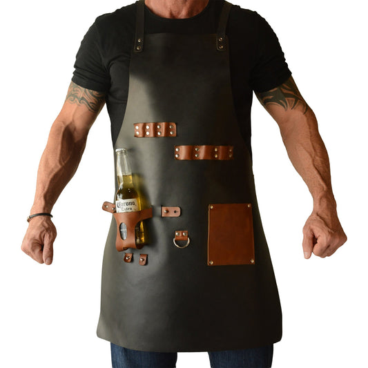 Tablier de Cuisine en Cuir pour homme - Crafted Leather - Cadeau