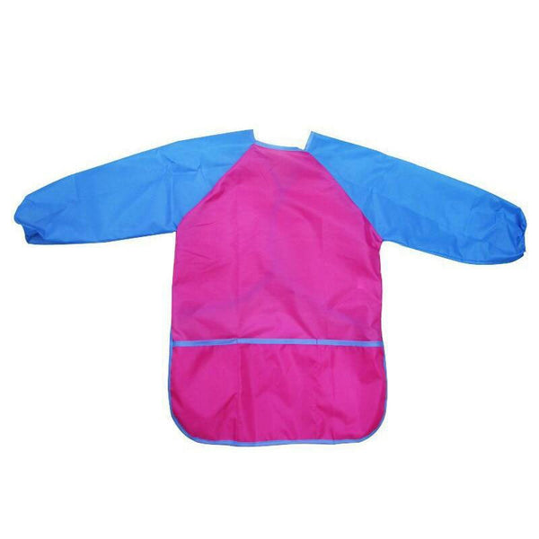 Tablier Peinture Enfant Manches Longues 8-11 Ans - Tablier Art & Poterie Imperméable Bleu Clair/Noir